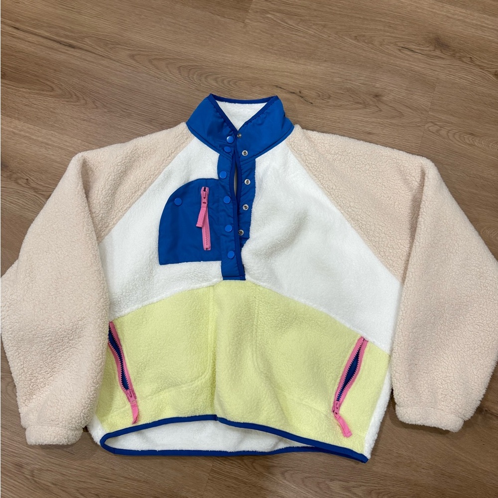 Free People Colorful Fleece Jacket